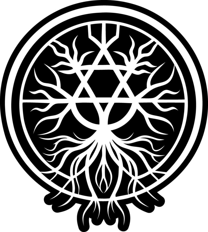Alchemical roots icon in glyph style vector