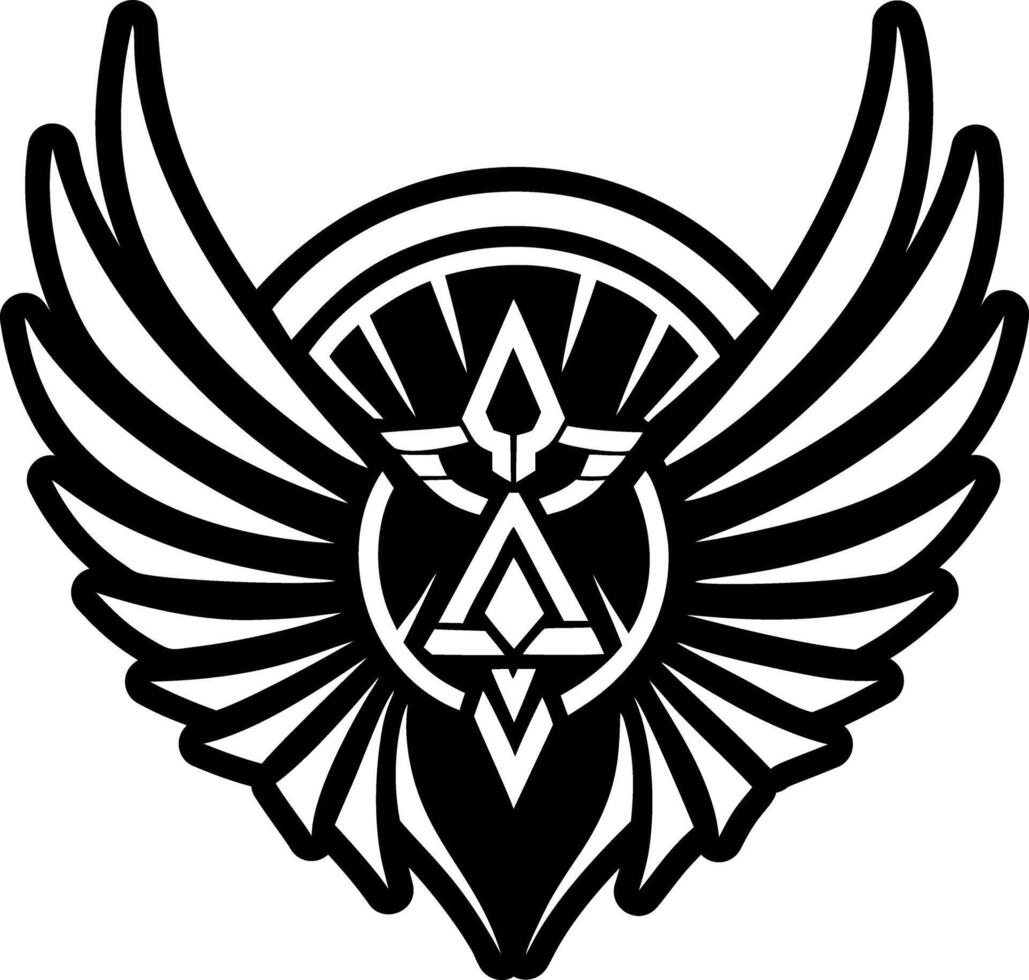 Solid style icon depicting ethereal wings vector