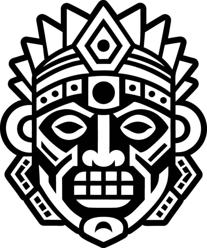 A glyph style icon depicting traditional african mask vector