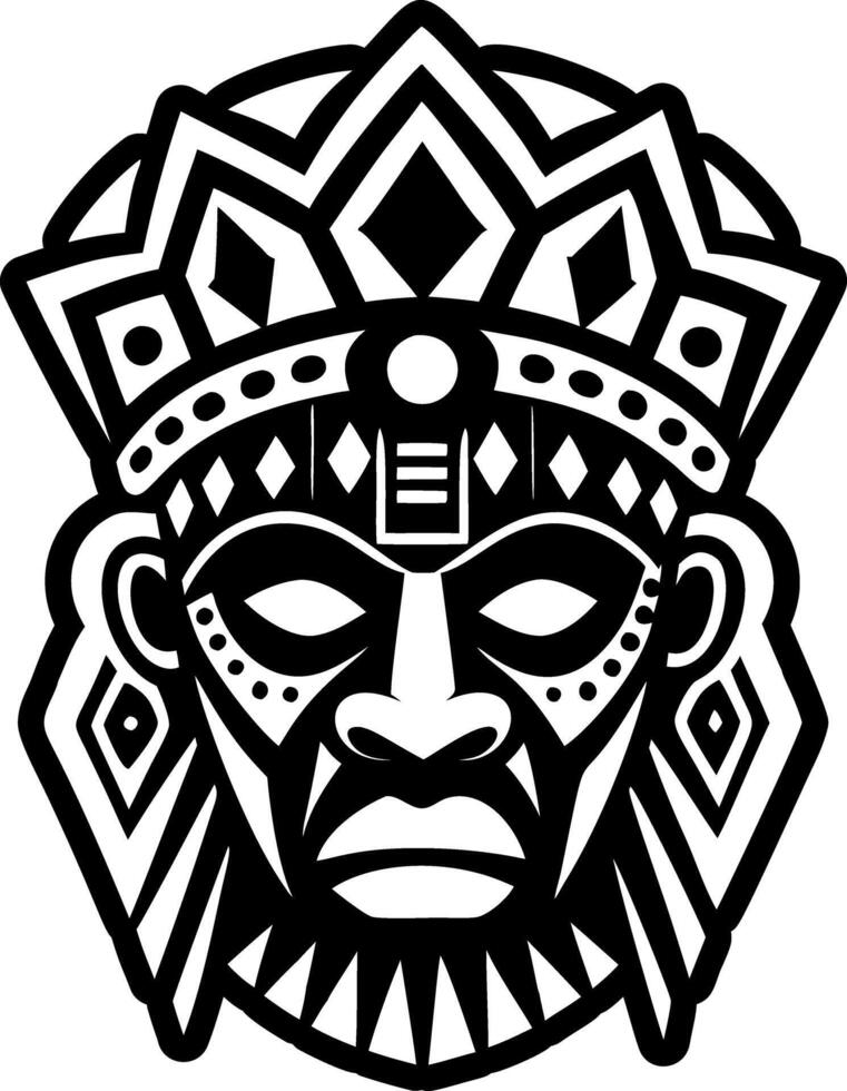 African king mask, glyph style icon vector