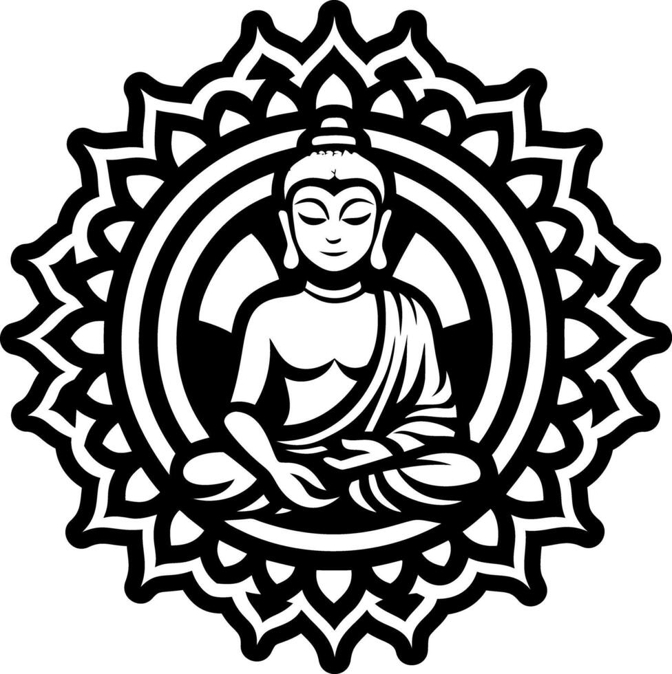 Buddha symbol glyph style icon vector