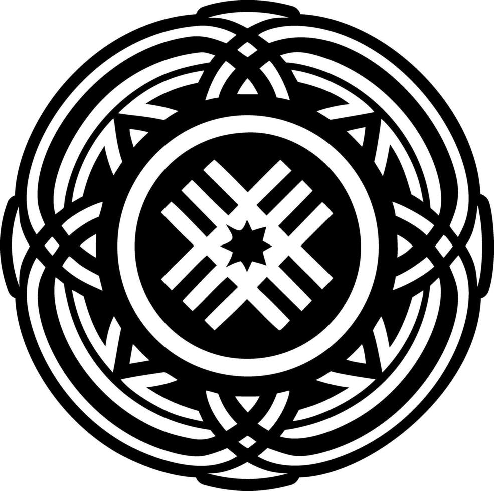 Unity circle motif icon in glyph style vector