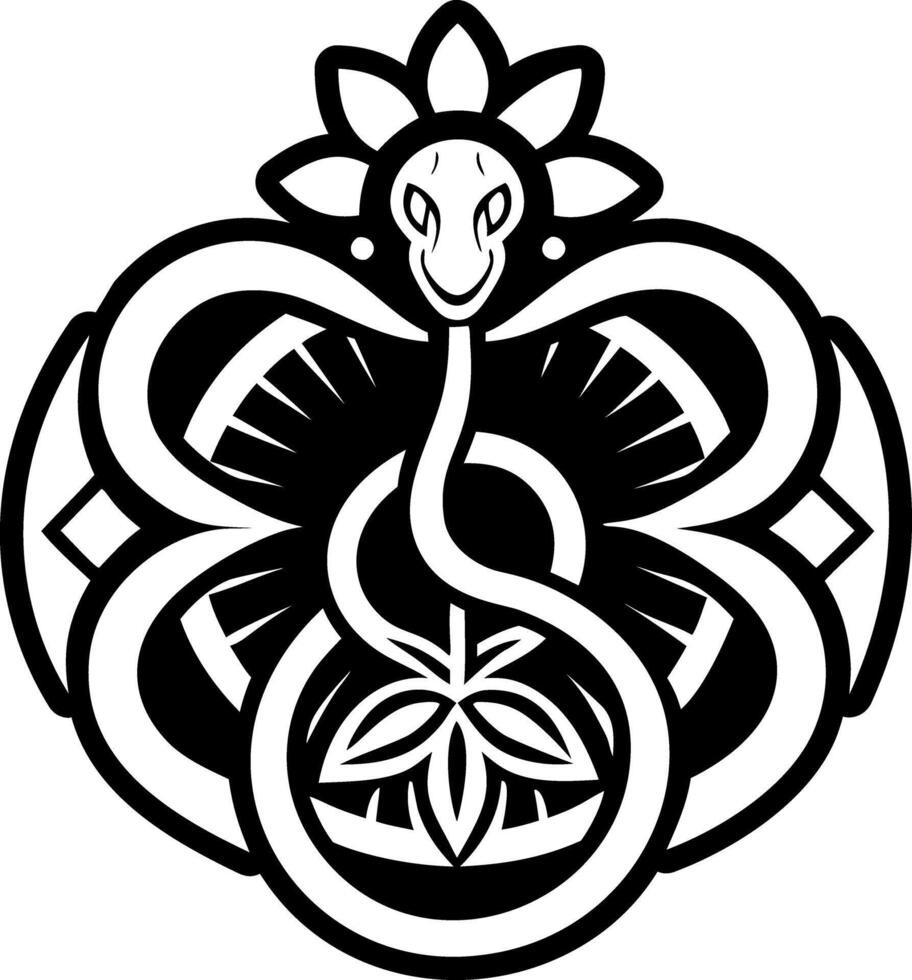 Glyph style icon of a serpent symbol vector