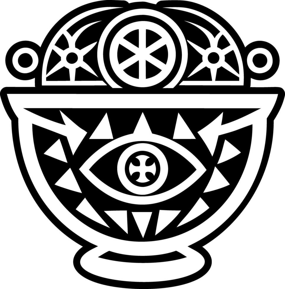 Magic bowl tattoo icon in glyph style vector