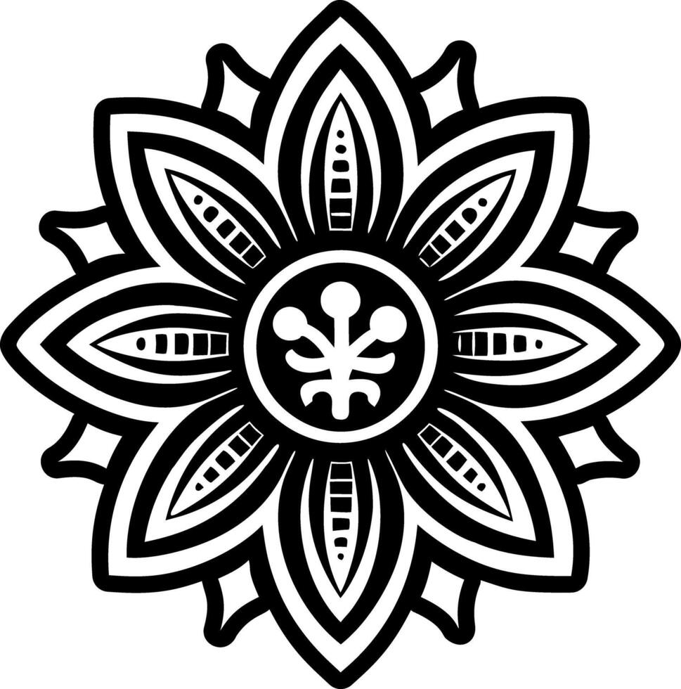 Ashanti flower tattoo icon in glyph style vector