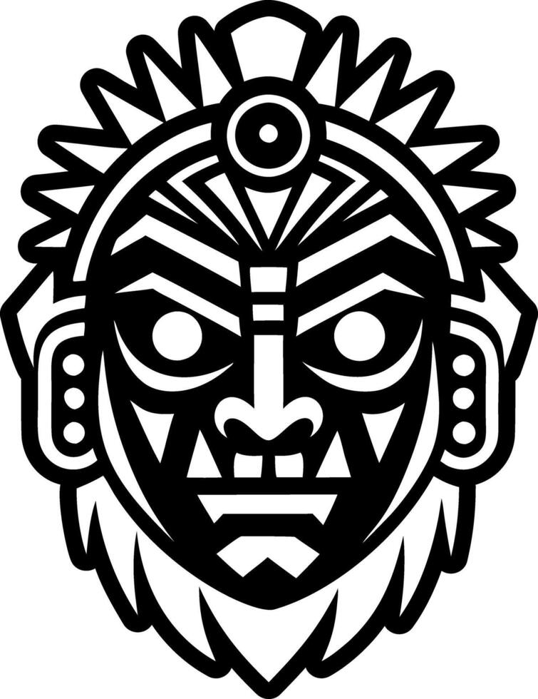 Glyph icon depicting a tribal mask symbol vector