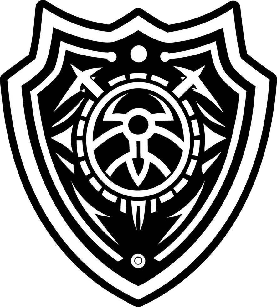 Warrior shield icon in glyph style vector