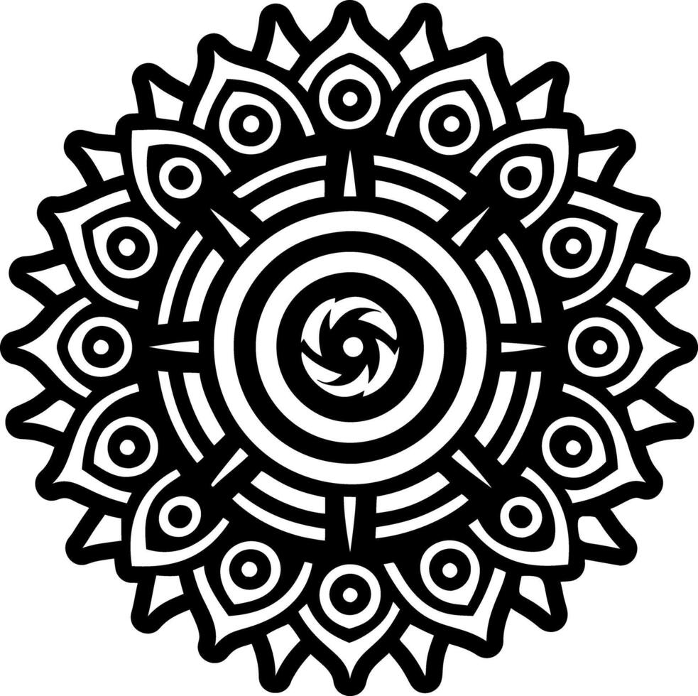 Cultural swirls solid style icon vector