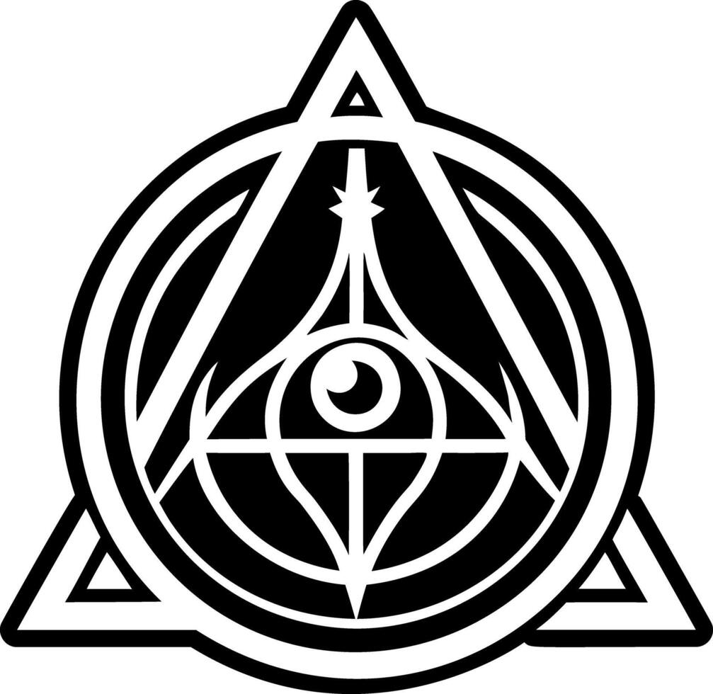A glyph icon depicting philosopher stone vector