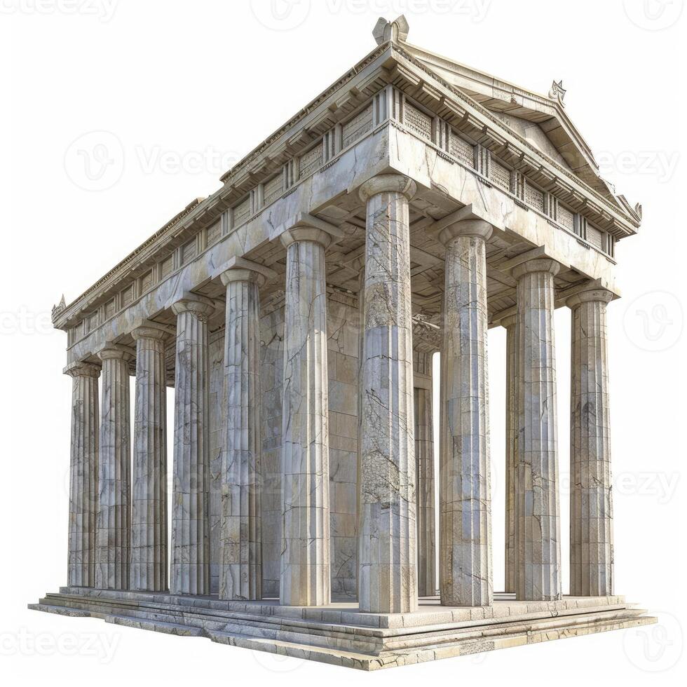 Ancient greek temple showing doric order architecture photo
