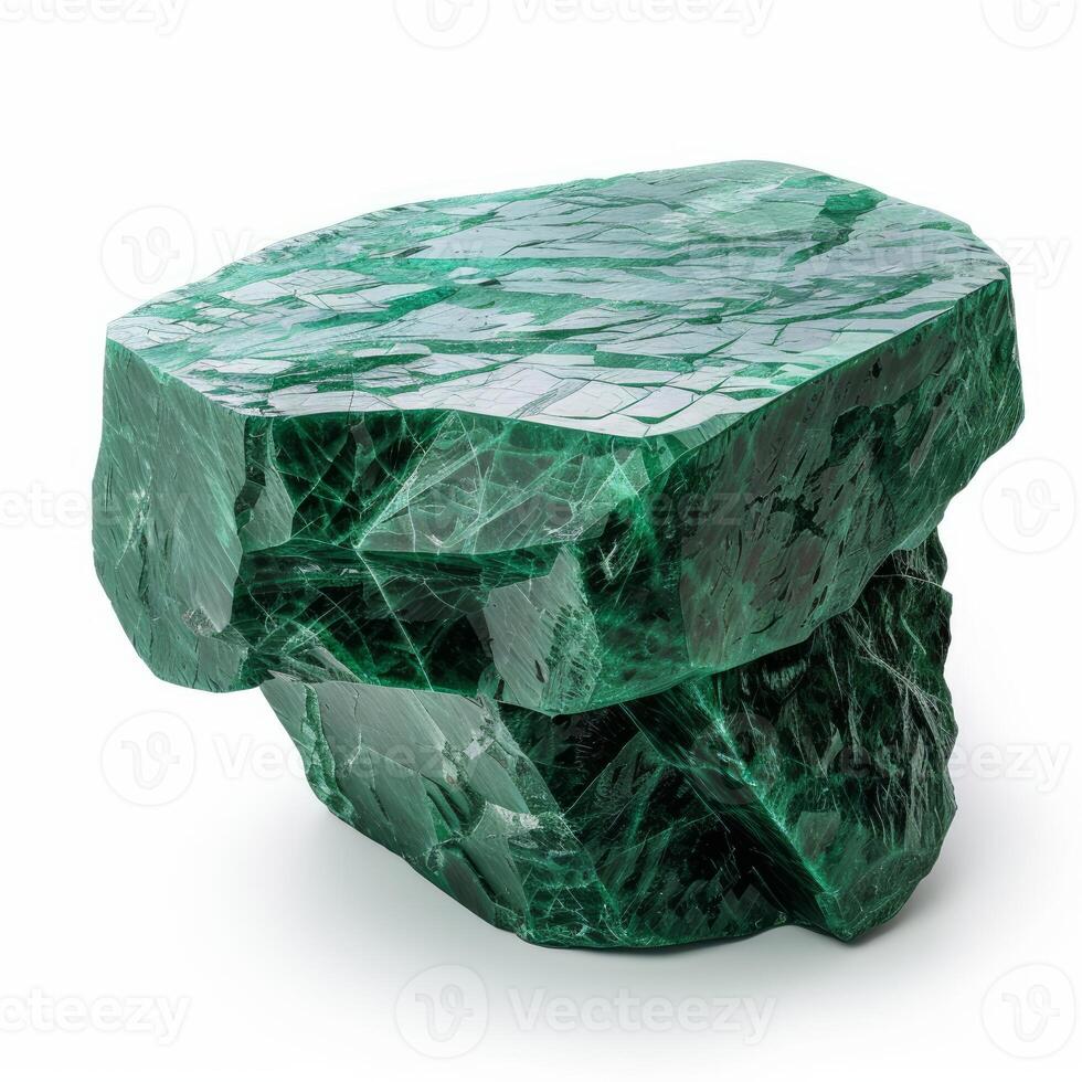 Big piece of polished malachite mineral stone showing unique patterns photo