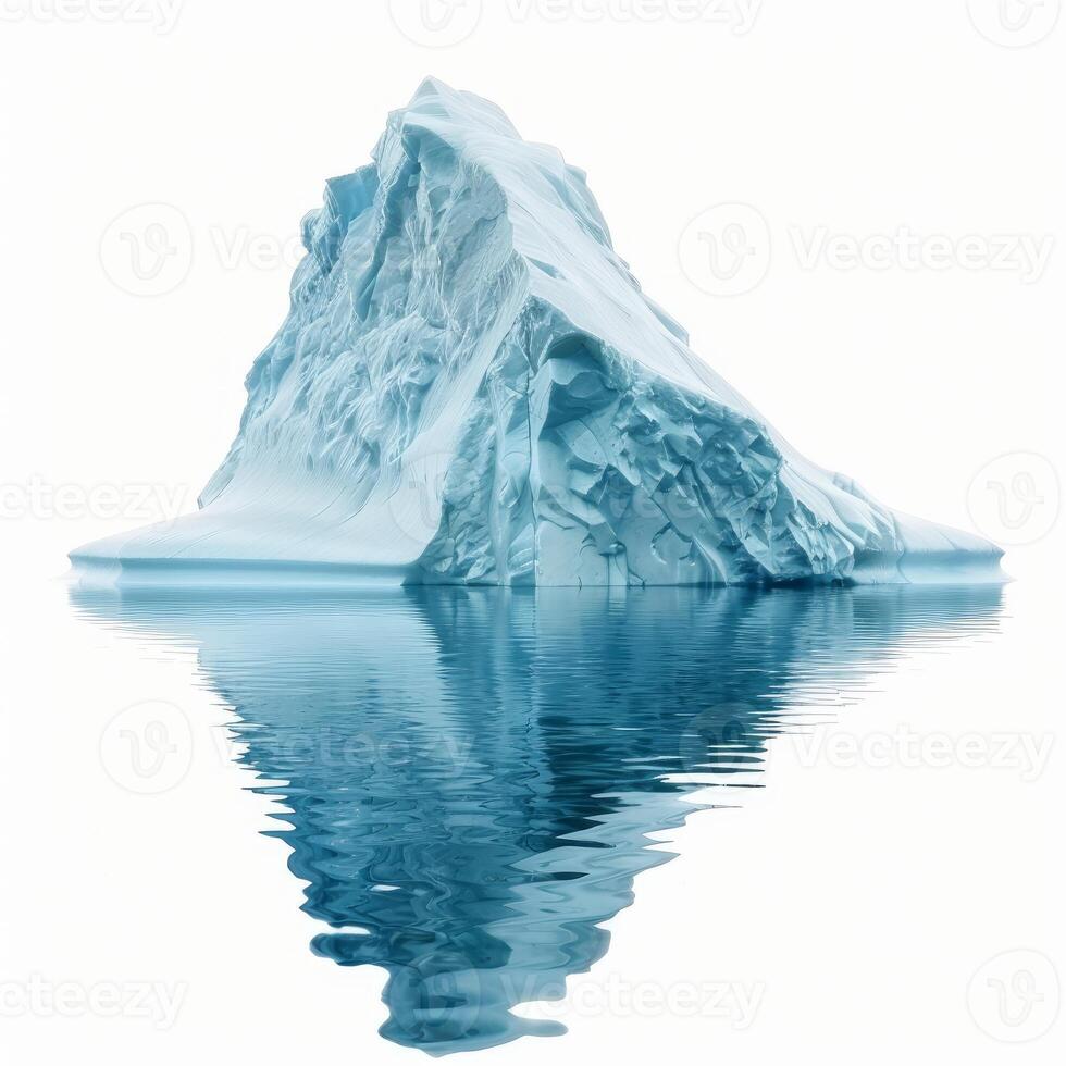 Majestic iceberg floating on calm water with reflection photo