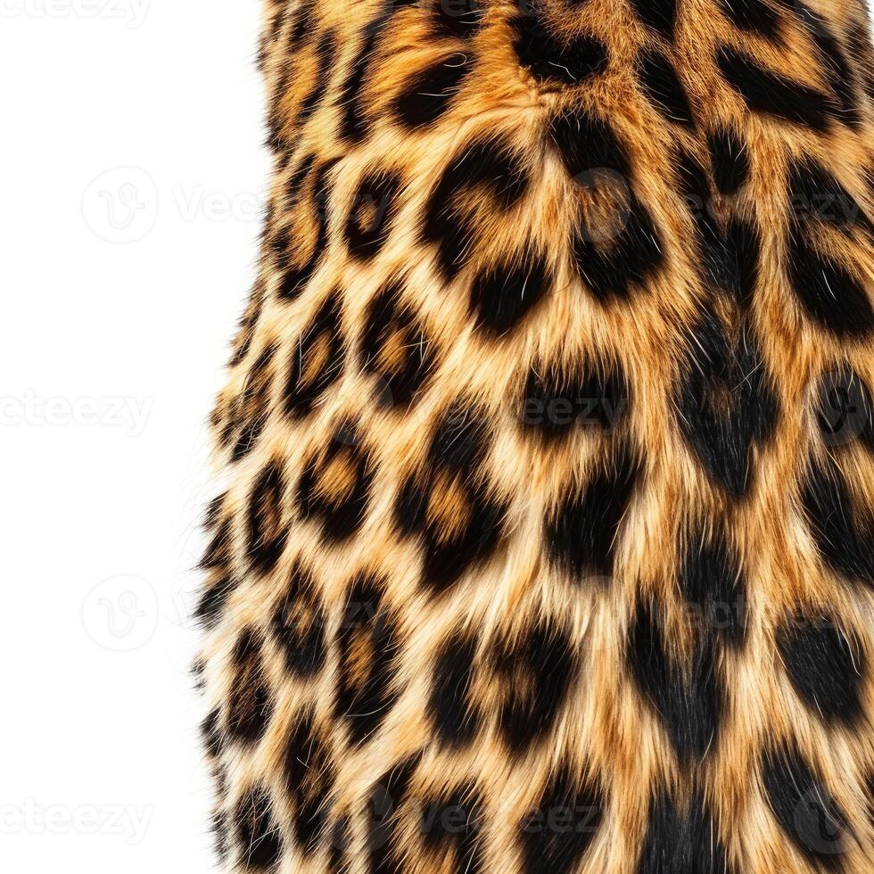 Close up of leopard fur showing distinctive spots and texture photo