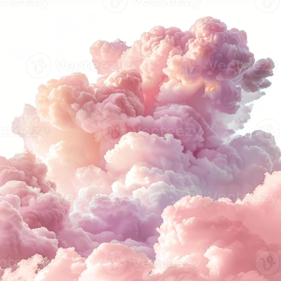 Pink and white clouds creating a colorful and dreamlike atmosphere photo