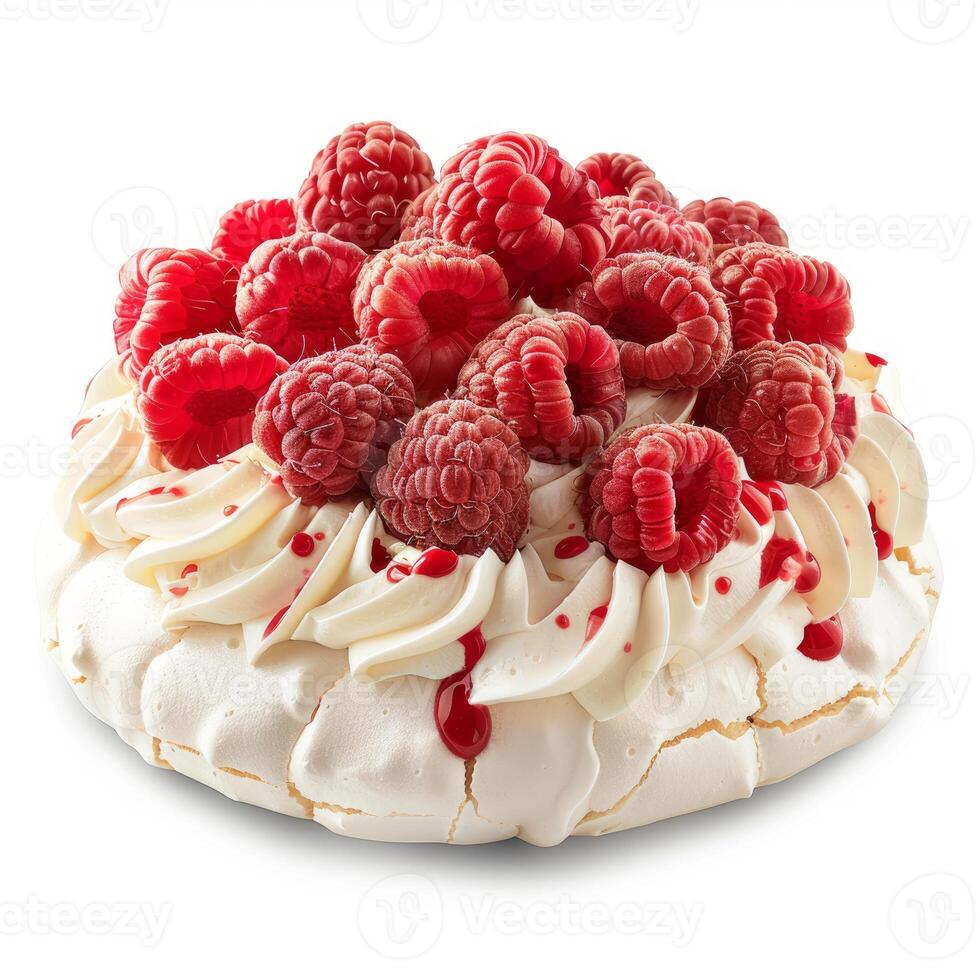 Raspberry pavlova cake is waiting for the party photo