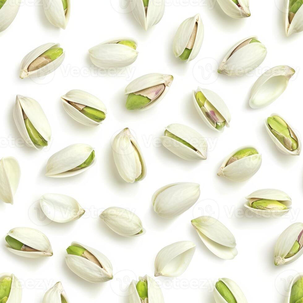Pistachios pattern forming a healthy and delicious background photo