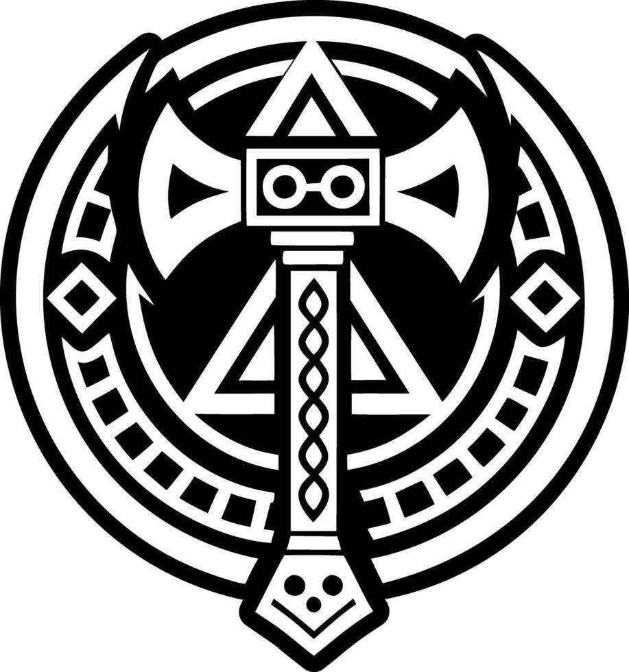 Sacred hammer symbol icon in glyph style vector