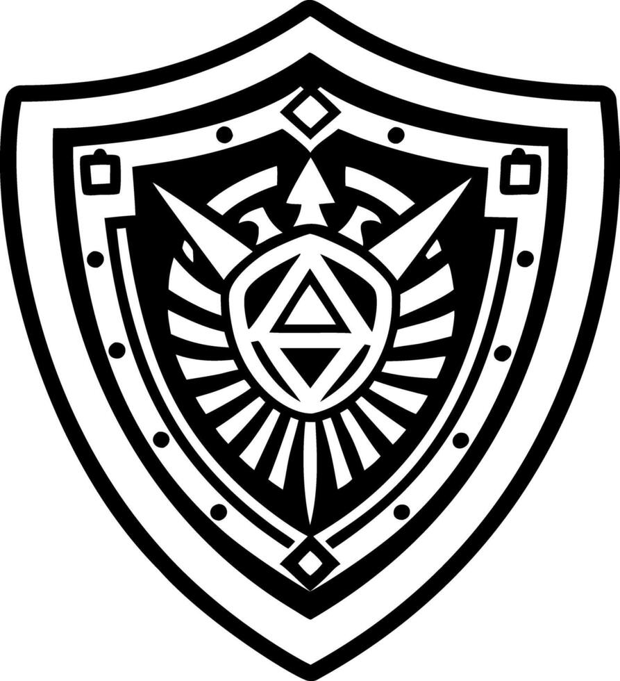 Protection shield tattoo icon in glyph style vector
