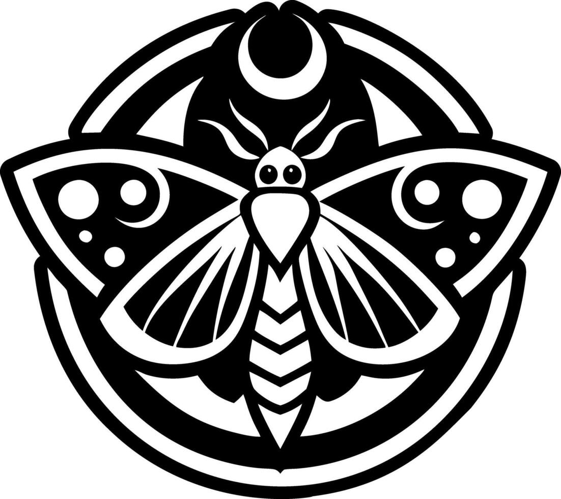 Lunar moth tattoo icon in glyph style vector