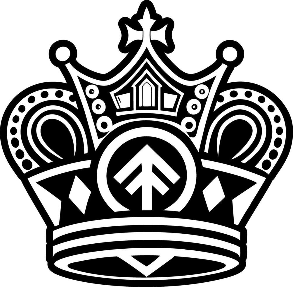 Royal crown tattoo icon in glyph style vector