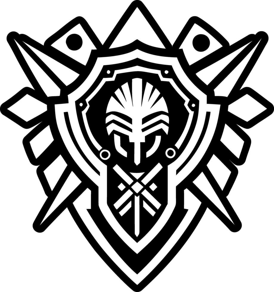 Warrior crest tattoo icon in glyph style vector