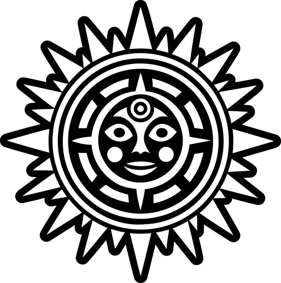 Sun god symbol icon in glyph style vector