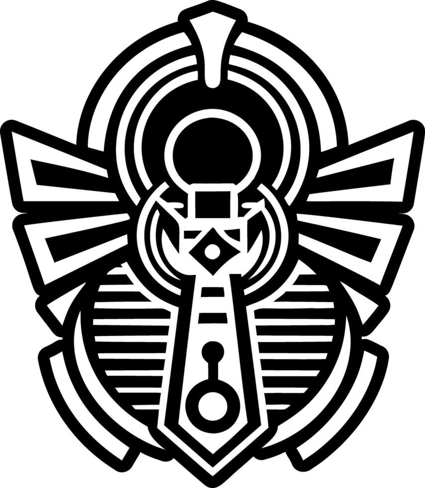 A solid style icon depicting traditional ankh symbol vector