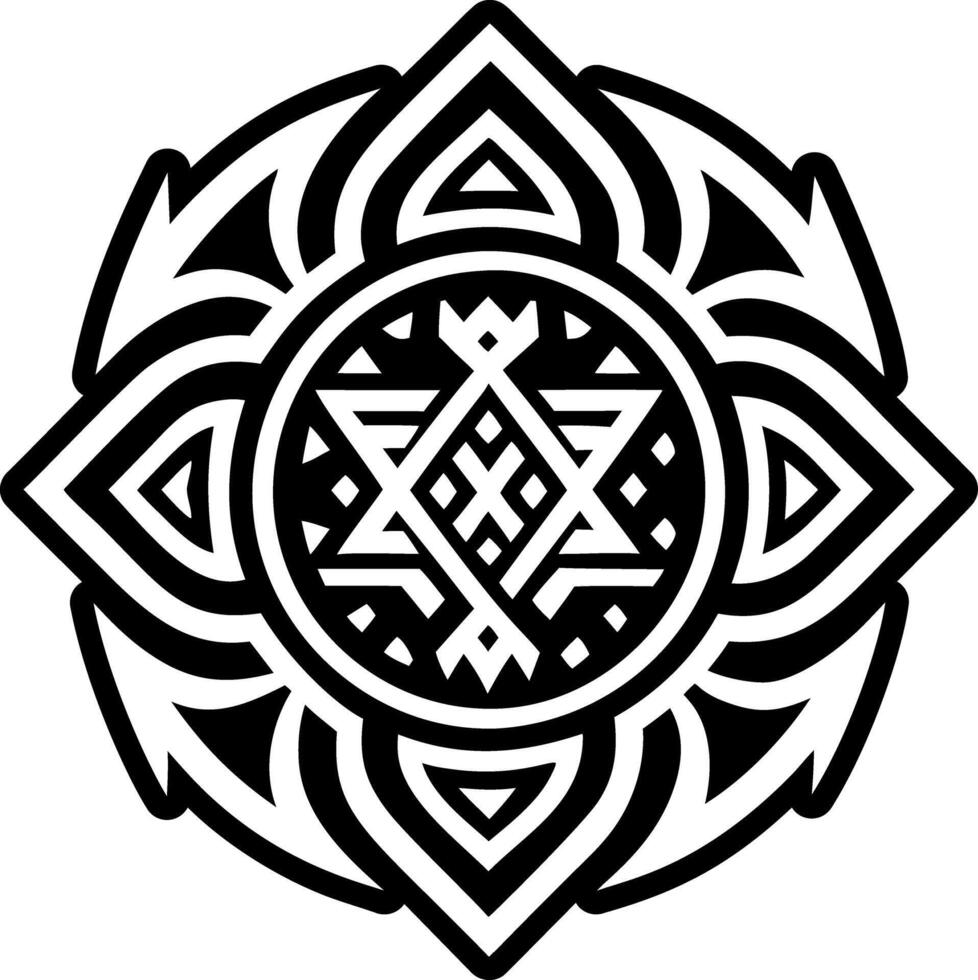 Tribal harmony symbol icon in glyph style vector