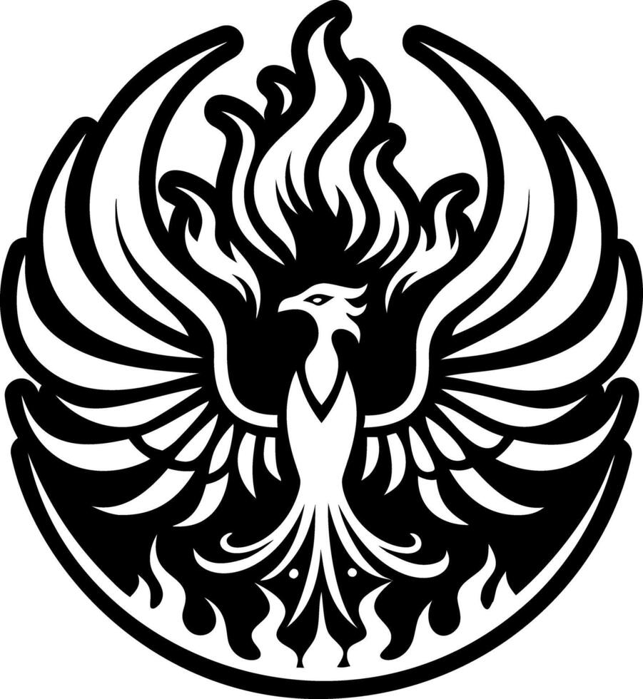 Fire phoenix symbol icon in glyph style vector