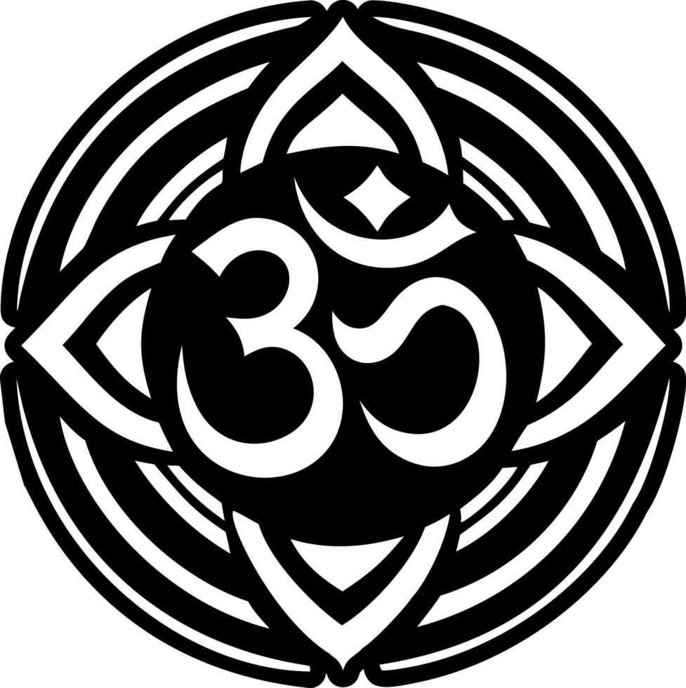 A solid style icon of the sacred om symbol vector