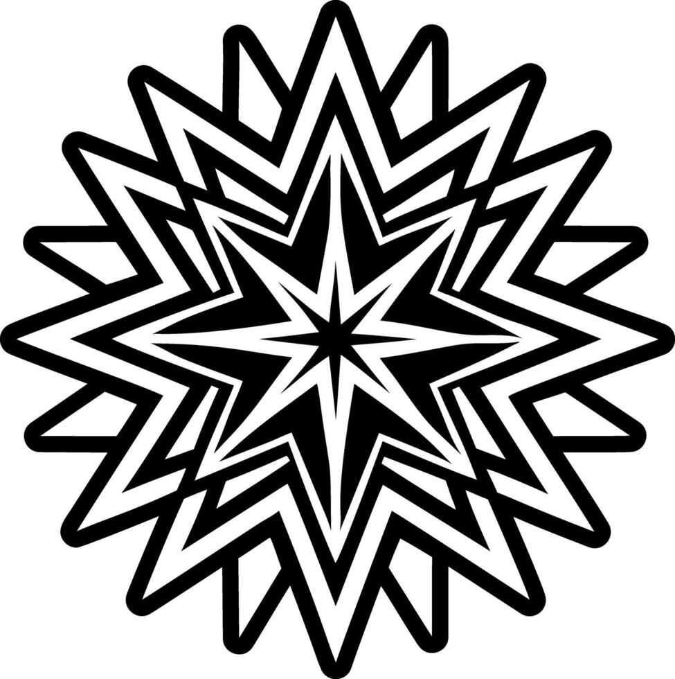 Starburst symbol tattoo, glyph icon vector