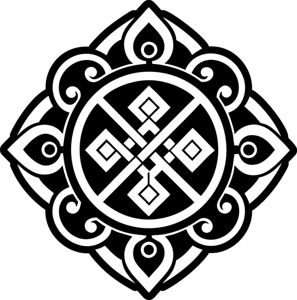 Vajra symbol tattoo icon in solid style vector