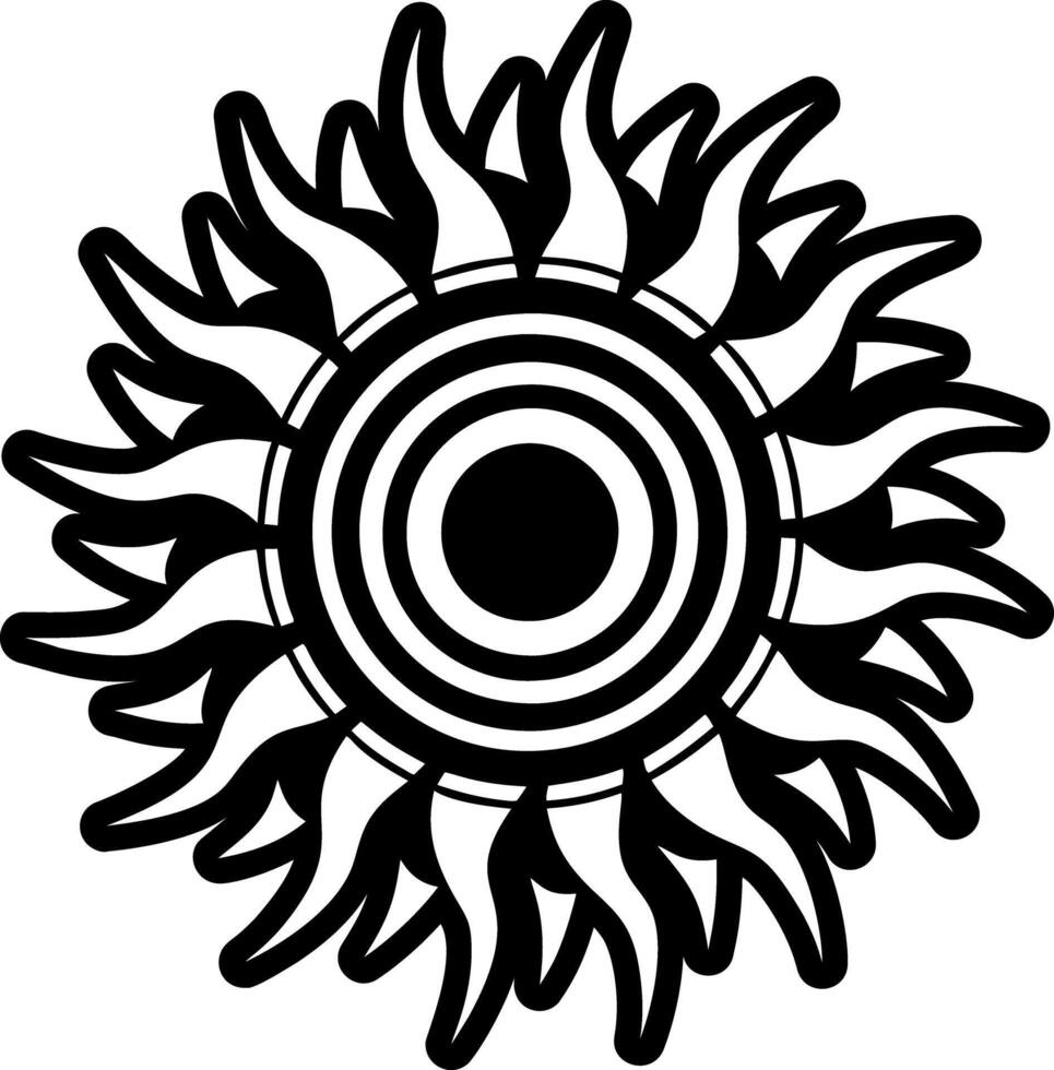 Solar symbol tattoo icon in glyph style vector