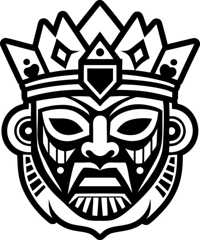 Crowned mask icon in glyph style vector