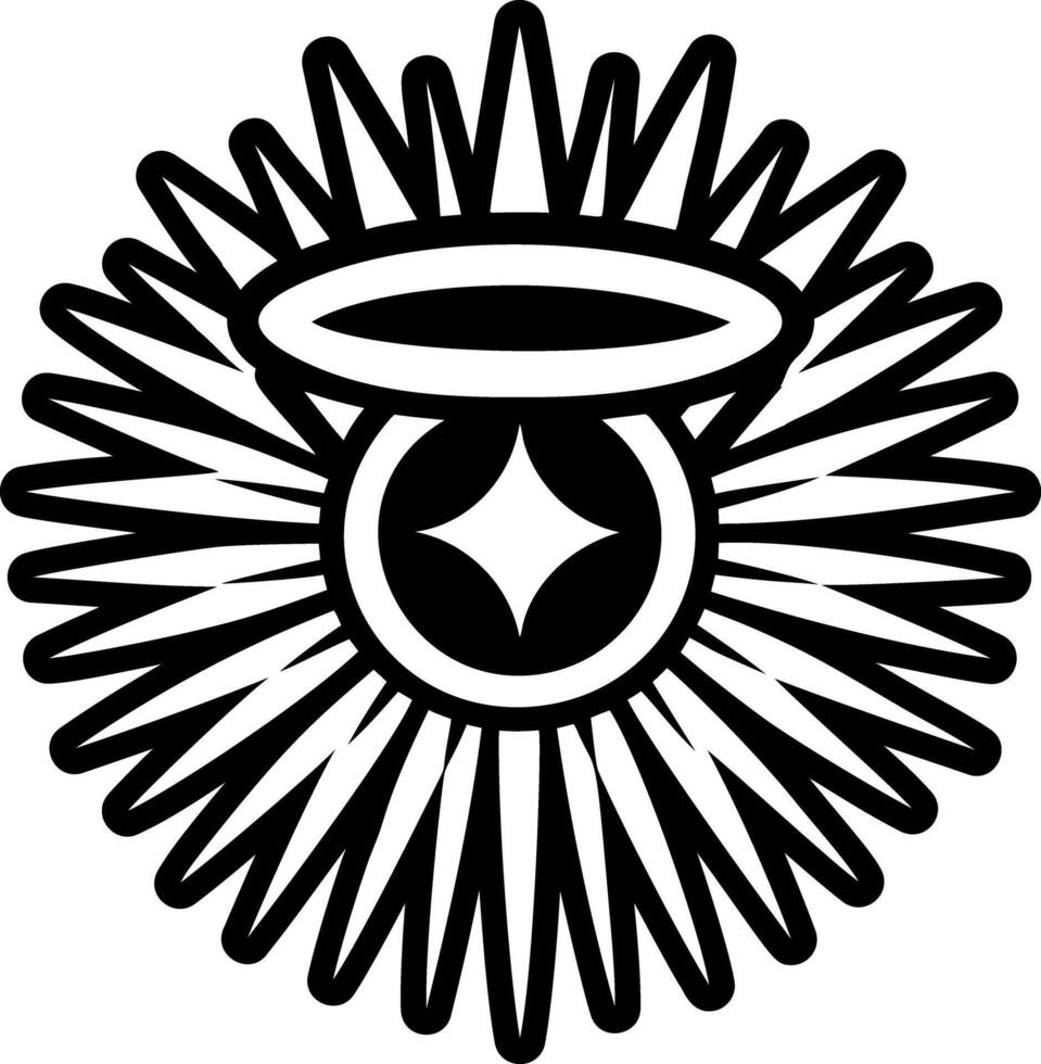Angel halo tattoo icon in glyph style vector