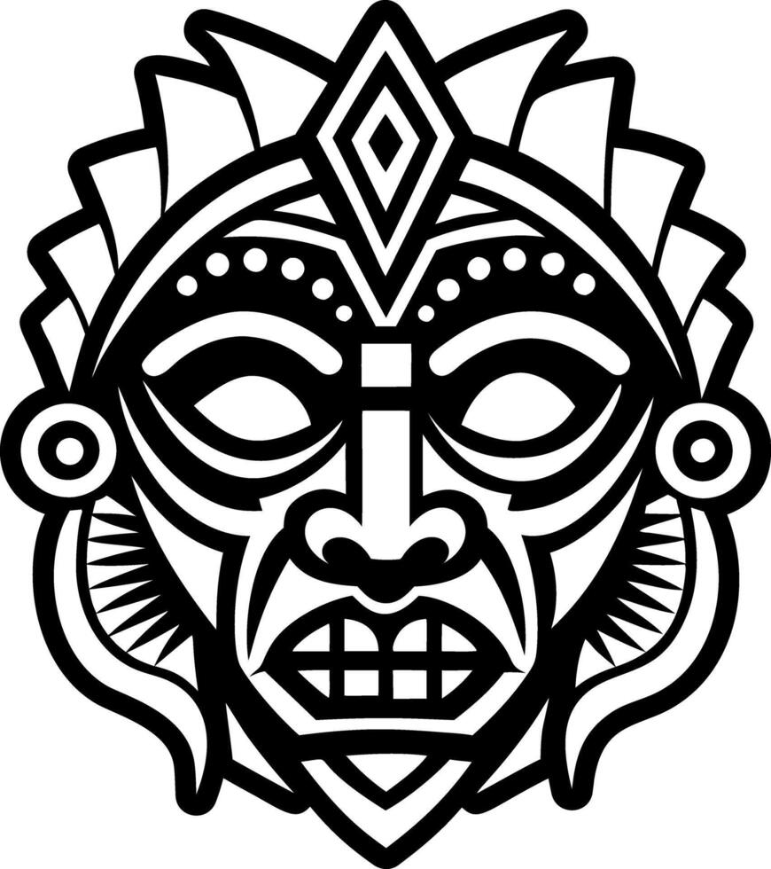 Native mask artwork icon in glyph style vector