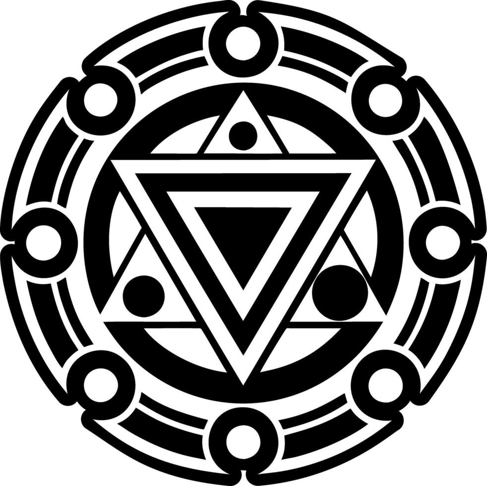 Glyph style icon of triangle circle vector