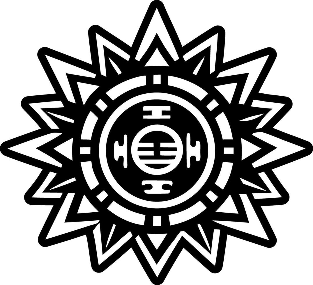 A solid style icon of african sun symbol vector
