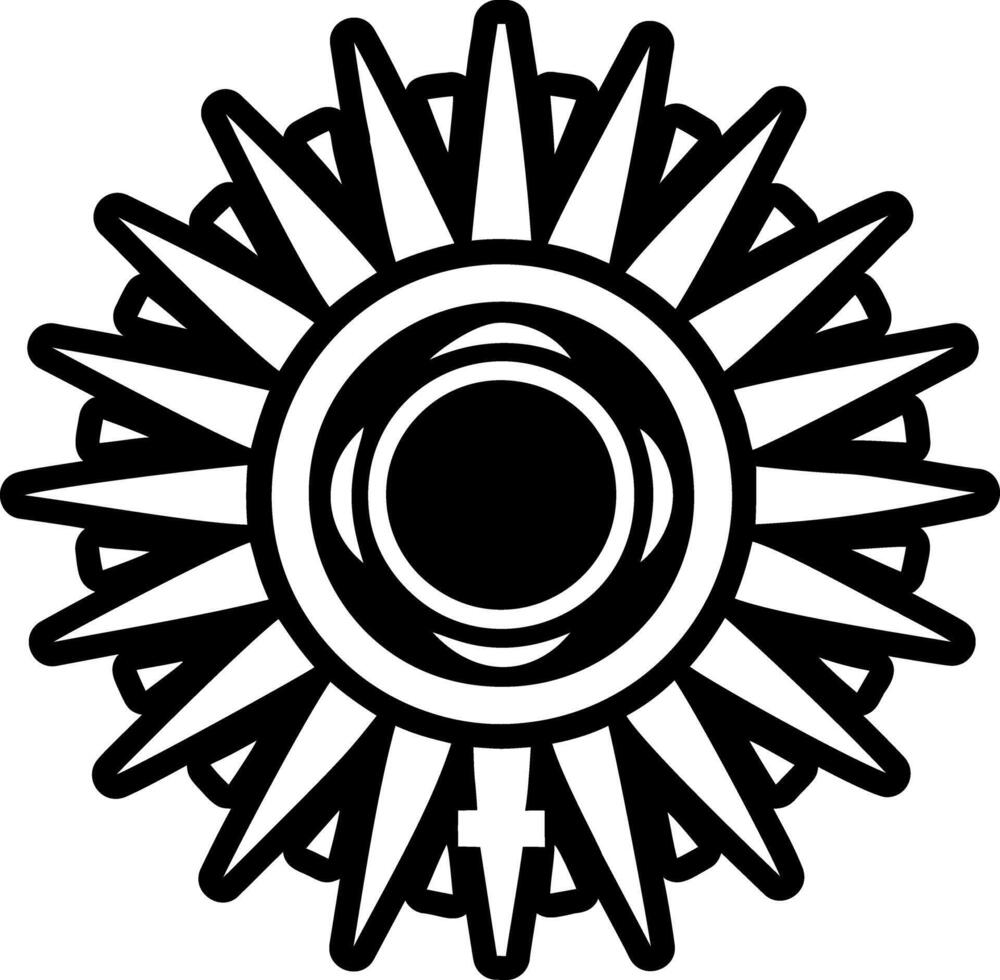 Solid style icon of a halo symbol vector