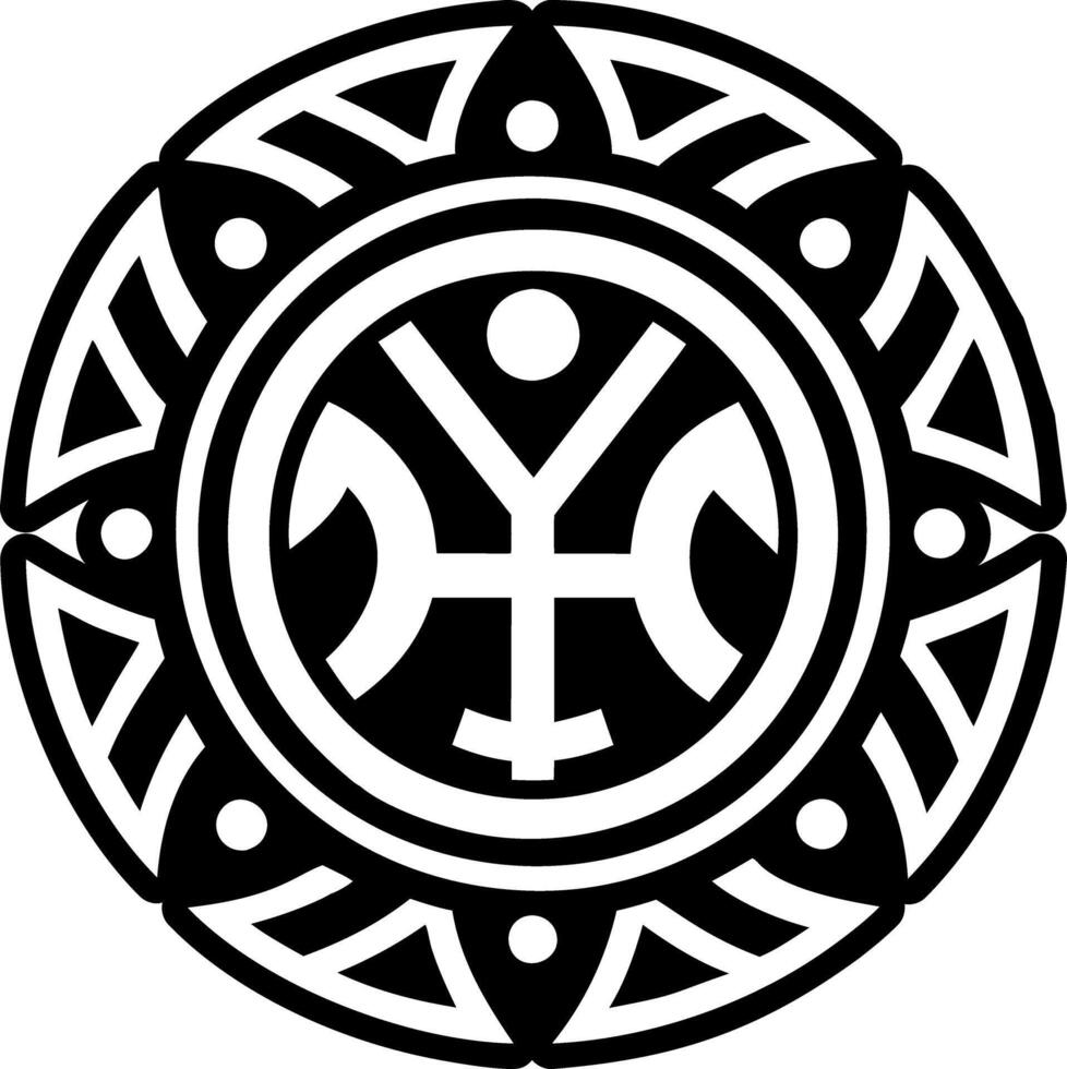A glyph icon depicting an african circle symbol vector