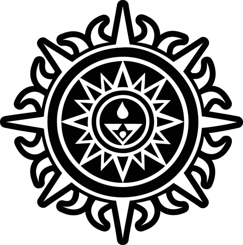 Glyph icon of the alchemical sun symbol vector