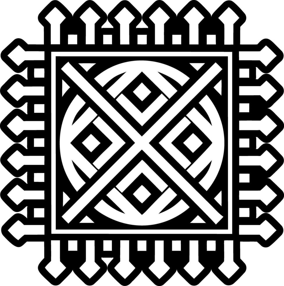 A glyph icon of african traditional weaver art vector