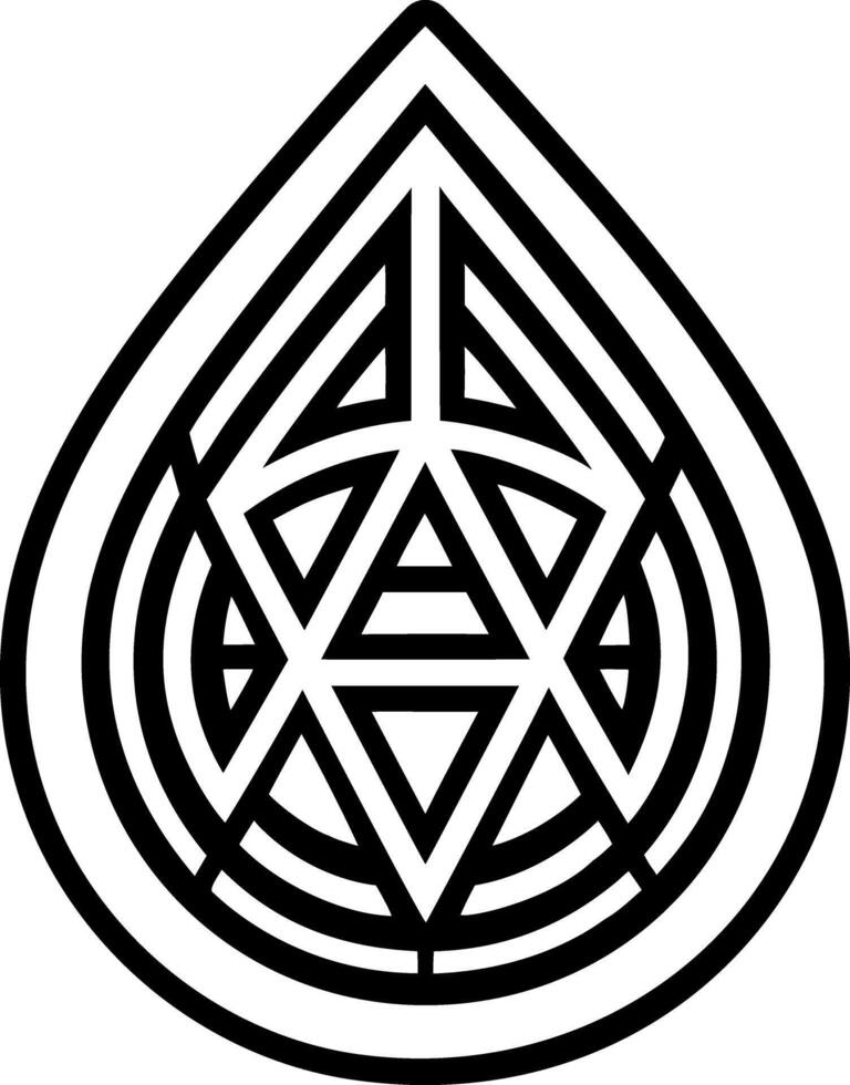 Geometric drop tattoo icon in glyph style vector