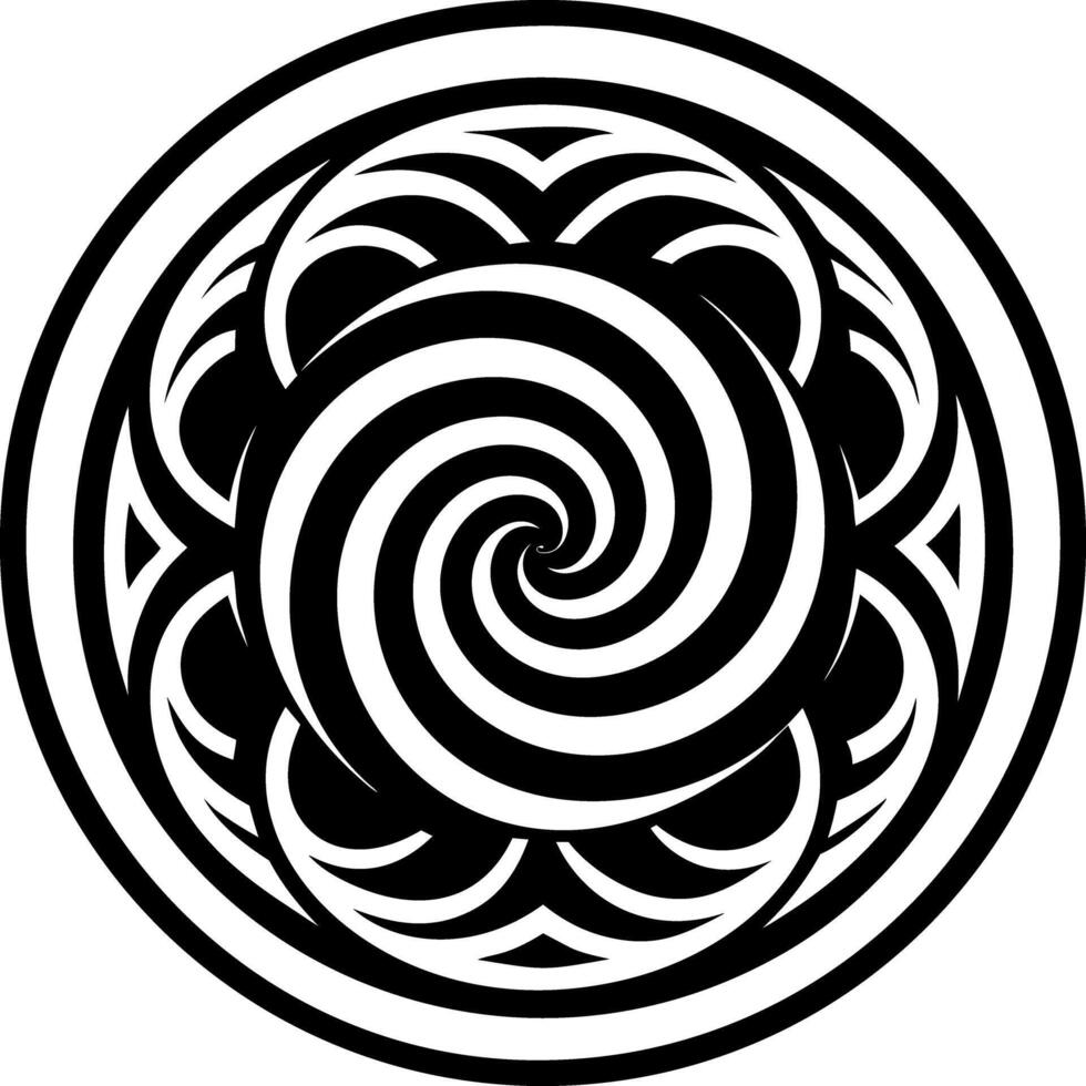 Golden spiral motif, glyph style icon vector