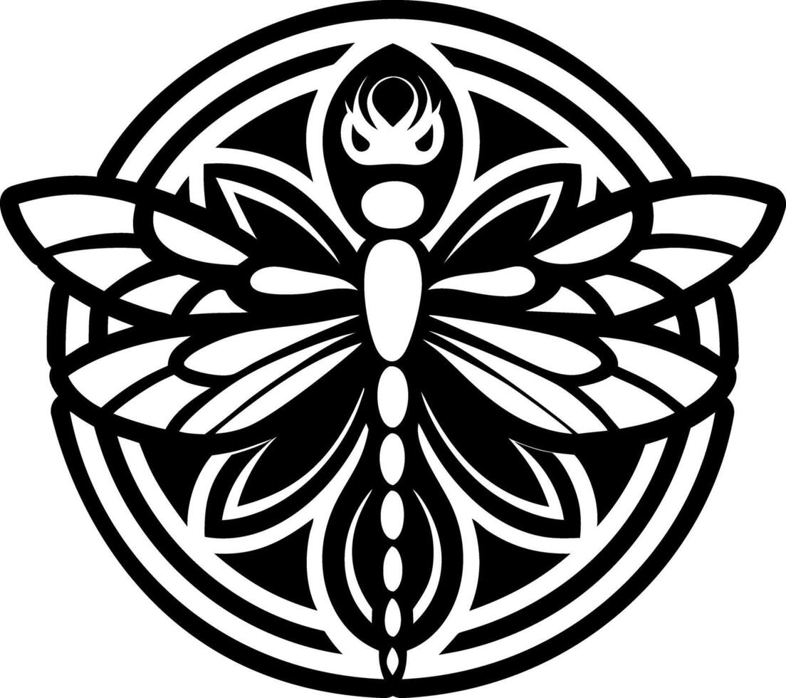 A glyph icon of aesthetic dragonfly symbol vector