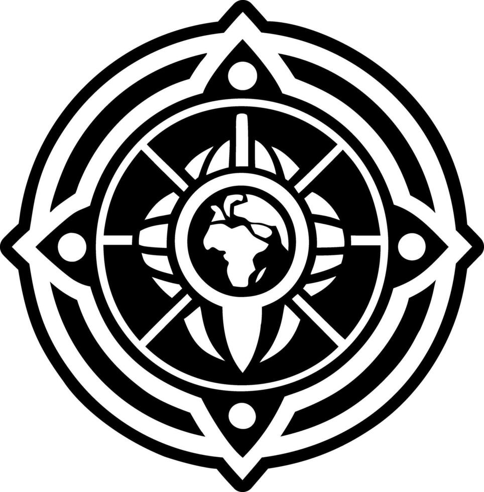Earth wisdom symbol icon in glyph style vector