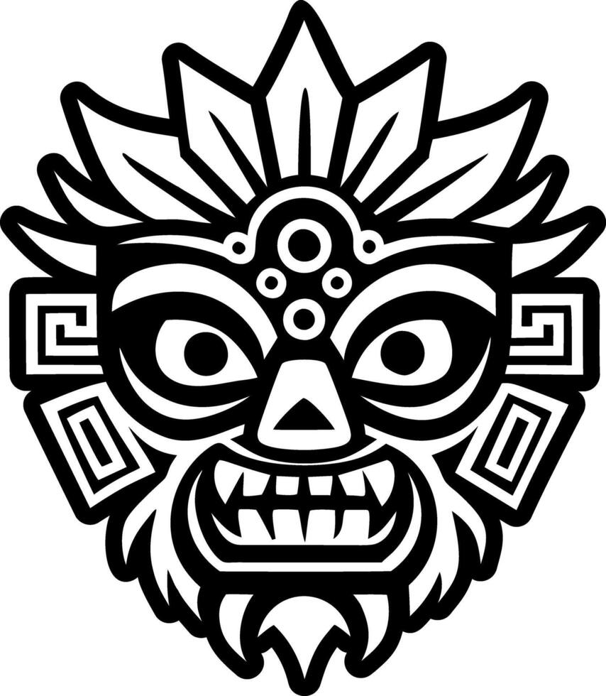 A glyph icon of an ancient mask vector