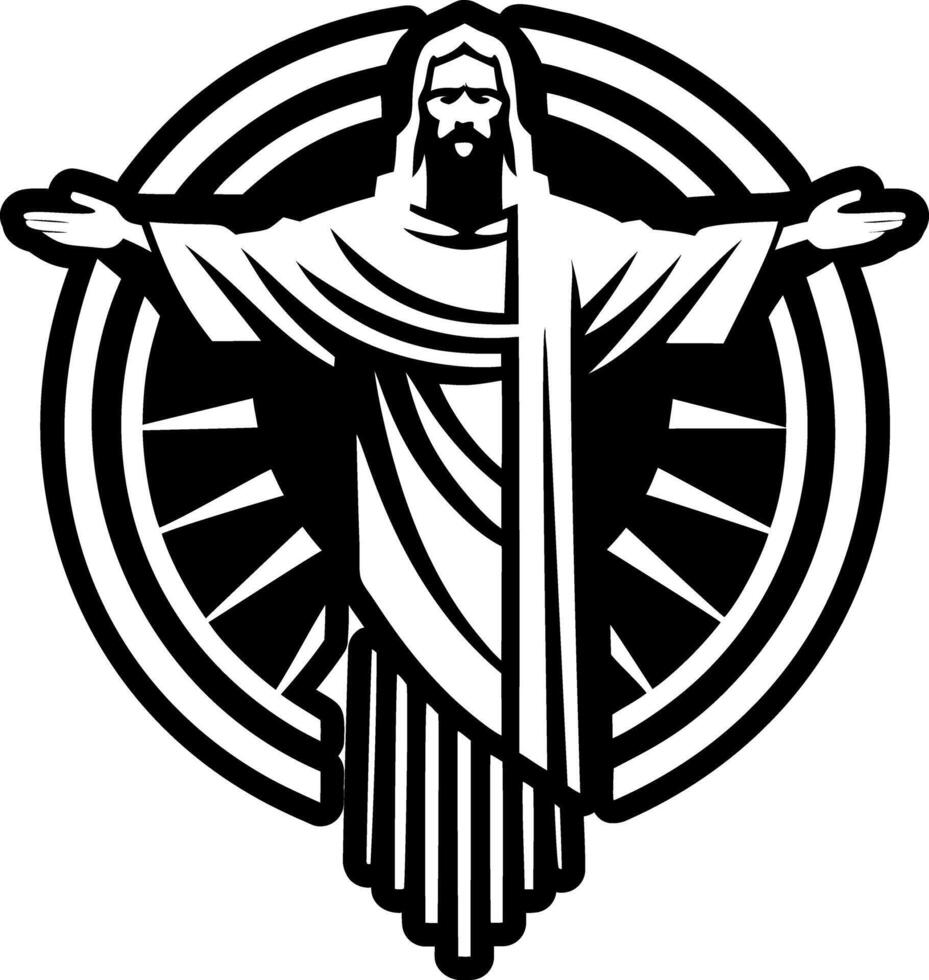 Jesus icon in solid style vector