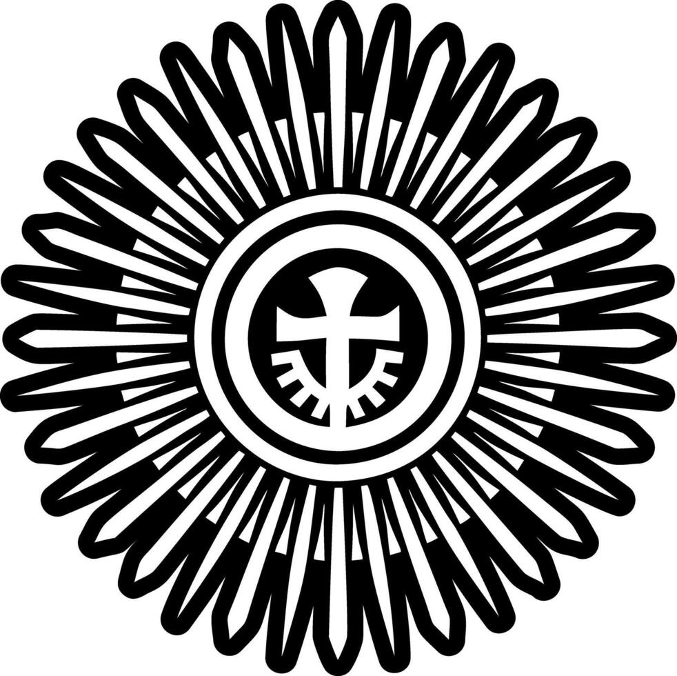 Radiant rays tattoo icon in glyph style vector