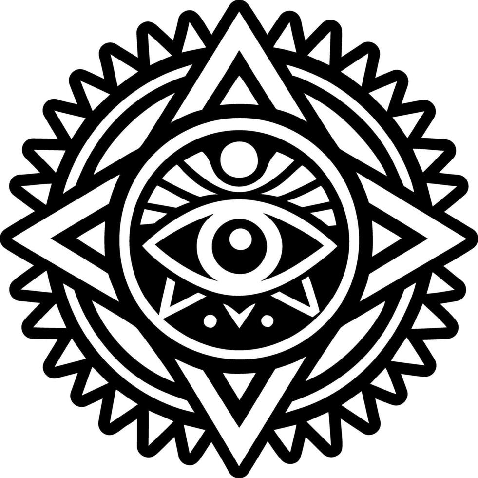 Glyph style icon of sacred eye symbol vector